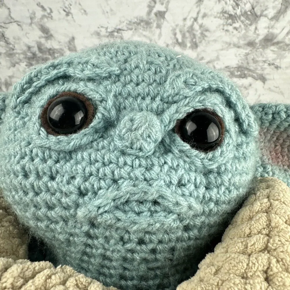 Star Wars Mandalorian Grogu The Child Baby Yoda Handmade Crochet‎ Plush Doll